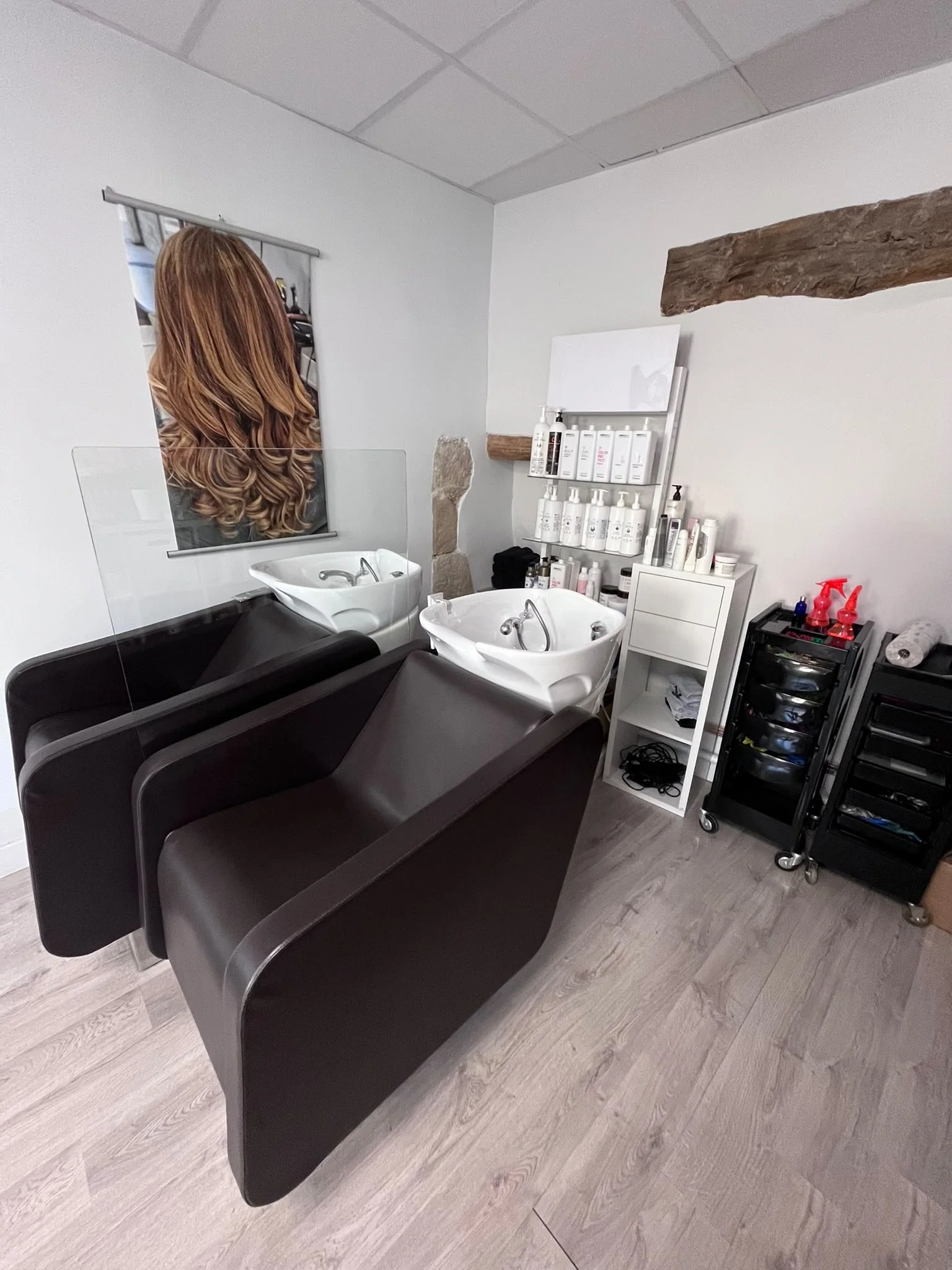 Espace shampoing du salon